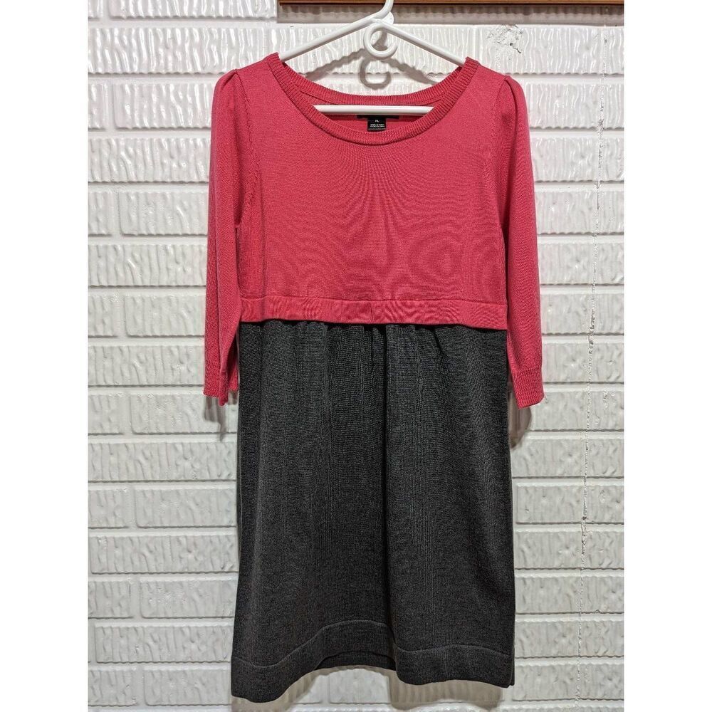Jessica Howard Women’s Fuschia & Gray Pullover Round Neck Sweater Dress Size PL